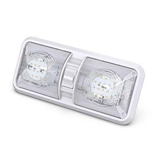 RV LED Ceiling Double Dome Light Fixture with ON/OFF Switch - Interior - 1 Pack