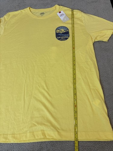 T-shirt grafica IZOD acqua salata uomo XL manica corta misto cotone giallo relax - Foto 3 di 10