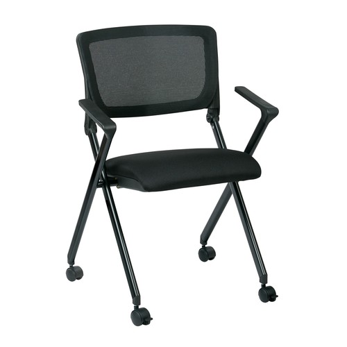 Folding Chair with breathable Mesh Back Black