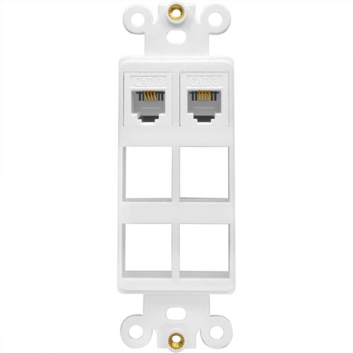 NECABLES 2Pack CAT3 Telephone Keystone Jack Phone Coupler White 2pcs - Zdjęcie 4 z 4