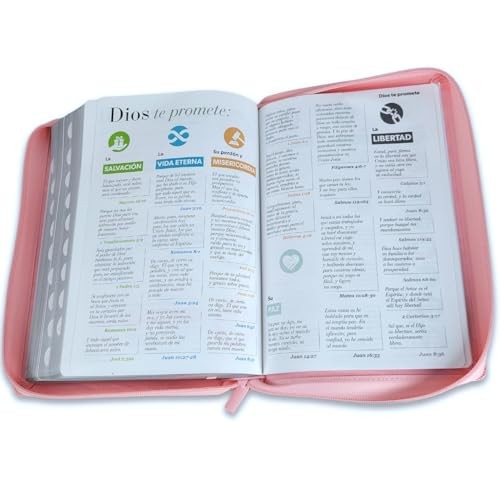 Biblia para Mujer con Cierre Letra Super Gigante 19puntos RV60 rosado con indice - Picture 4 of 5