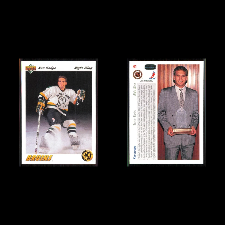 Ken Hodge #41 1991 Upper Deck Boston Bruins Hockey Card NHL NM - Image 3 of 3
