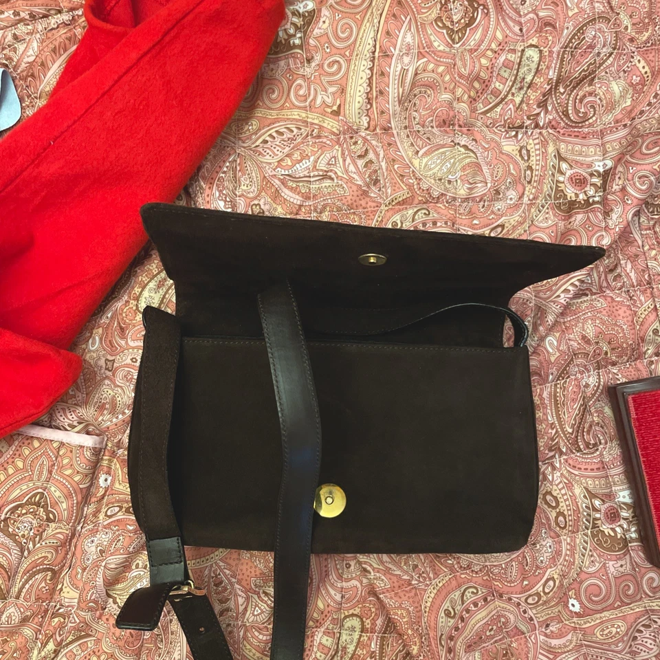 Salvatore Ferragamo женщин замшевая наплечная сумка сделано в Италии AU-21 8768 коричневый - Изображение 3 из 4