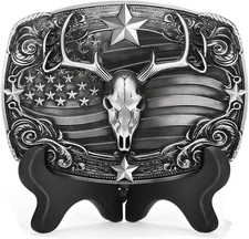 Western Deer Belt Buckle for Men and Women, Cowboy Style, 1 Piece
