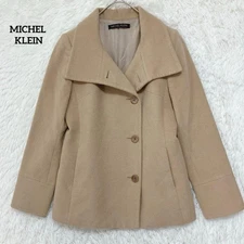 Michel Klein Angora Wool Blend Coat Beige Free Size Used