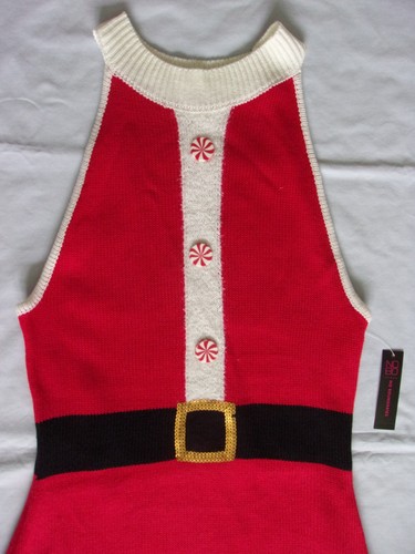 no bo Weihnachten ärmelloses Pulloverkleid Jr Gr. L - sieht aus wie Weihnachtsmann Outfit Neu mit Etikett - Bild 2 von 5