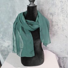 Sheer Chiffon Scarf Emerald Green Long Lightweight Wrap Shawl 17x70 Fashion
