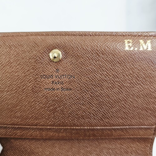 Auténtica Cartera Louis Vuitton LV Monograma Cuero Marrón Doble Plegable - Imagen 12 de 17