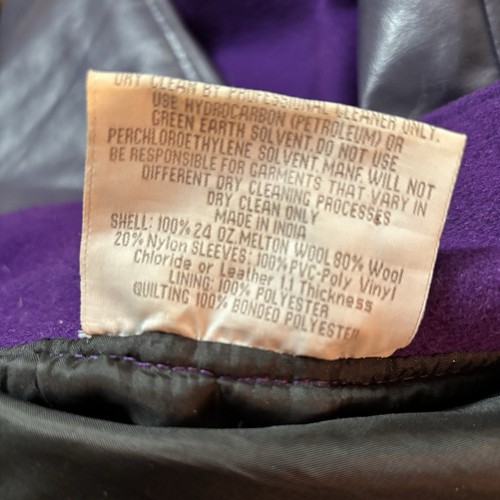 Vtg Balfour Varsity Letterman Jacket Mens S Eggplant Purple - Picture 8 of 8