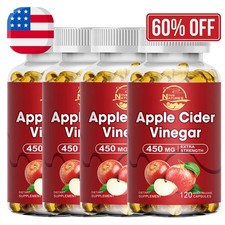 ACV APPLE CIDER VINEGAR 450MG CAPSULES WEIGHT LOSS FAT BURNER DAILY SUPPLEMENT