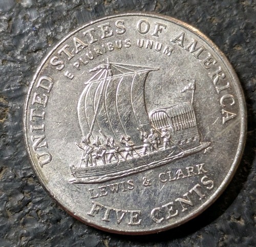 2004-D 5c Nickel Keel Boat Bu Uncirculated Heavily Struck Through Grease Error - Picture 6 of 12