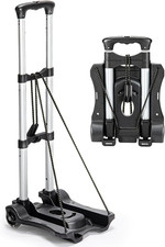 Small Folding Hand Truck Dolly with 2 Wheels, Foldable Luggage Cart
