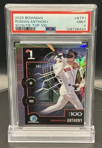 2025 Bowman Chrome Scouts Top 100 ROMAN ANTHONY #BTP-1 (RC) PSA 9 MINT ~ Red Sox