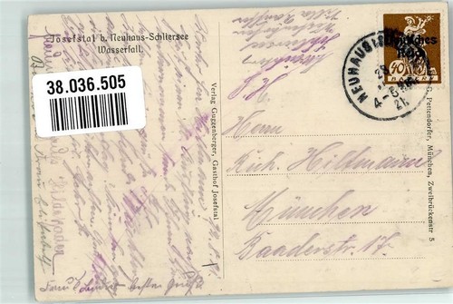 38036505 - 8162 Neuhaus Joseftal Wasserfall 1921 - Bild 2 von 2