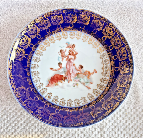 Royal Vienna Stil Porzellan Teller Victoria Carlsbad Austria mit Cherub Engel - Bild 1 von 14