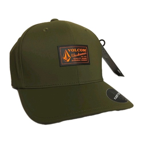 Volcom Workwear Stone Delta Flexfit Hat Cap Dk Green L/XL - Picture 2 of 3