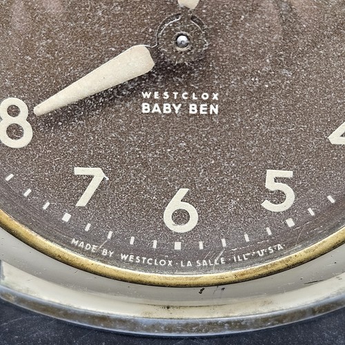 Antique 1920s Alarm Clock Baby Ben Westclox Brown WORKS! - Picture 6 of 7