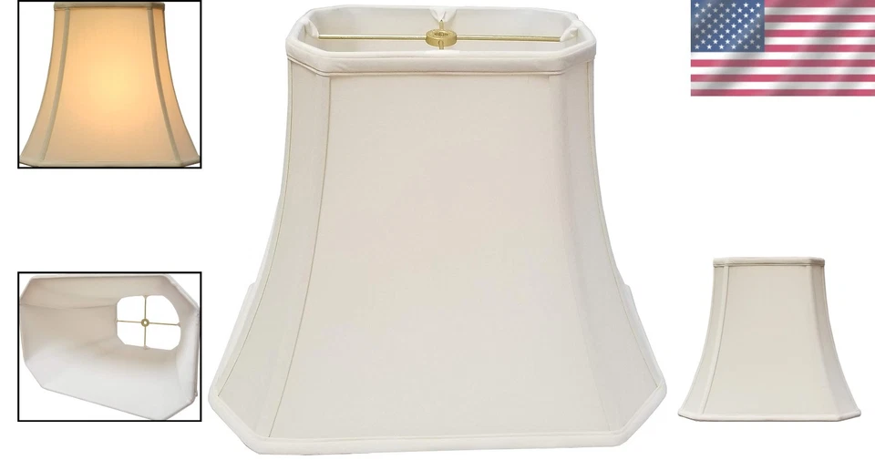 Elegant Rectangular Lamp Shade - Neutral Finish - Image 2 of 4
