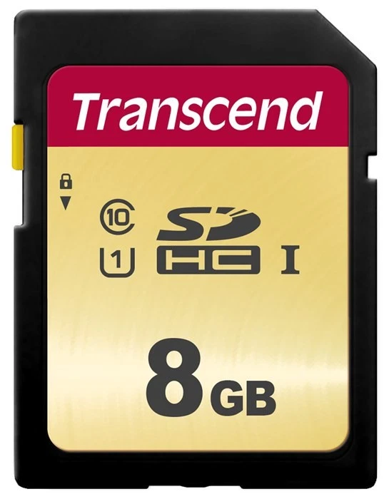 Transcend 8GB SDHC-Karte 500S UHS-I U1 Cl10 95/45MB/s Speicherkarte - Bild 1 von 2