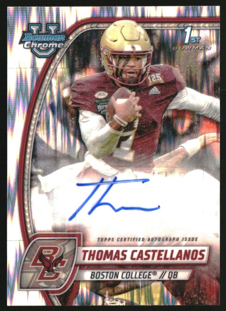 2024 Bowman Chrome University Prospect Auto Stealth #PATCA Thomas Castellanos