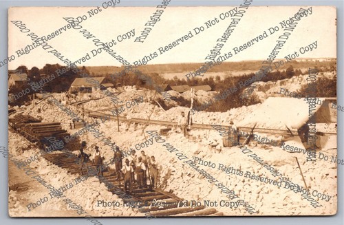 Antike 1912 RPPC Männer legen Eisenbahn Schienen Long Cove Maine Echtfoto Postkarte - Bild 7 von 14