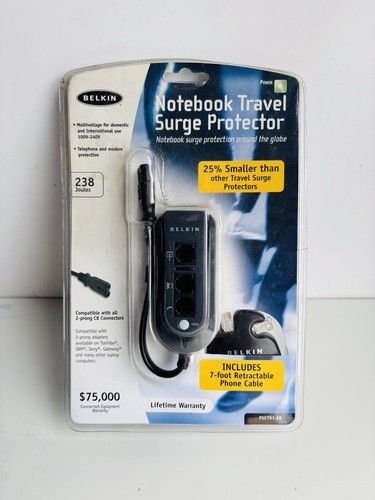 Belkin Notebook Travel Surge Protector F5C791-C8 Domestic/Intl 7 Ft Cord New  - Picture 1 of 4