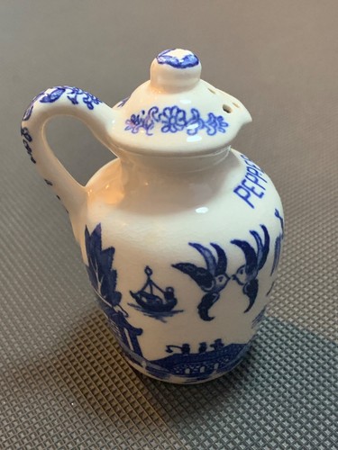 BLUE WILLOW PFEFFERSTREUER GRIFFKRUG AUS JAPAN - SELTENES VINTAGE CHINOISERIE STÜCK - Bild 19 von 24