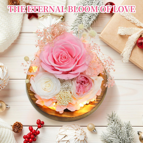 Rosas preservadas flores reales en vidrio regalos para mujeres, mamá, novia, abuela, lon - Imagen 6 de 12