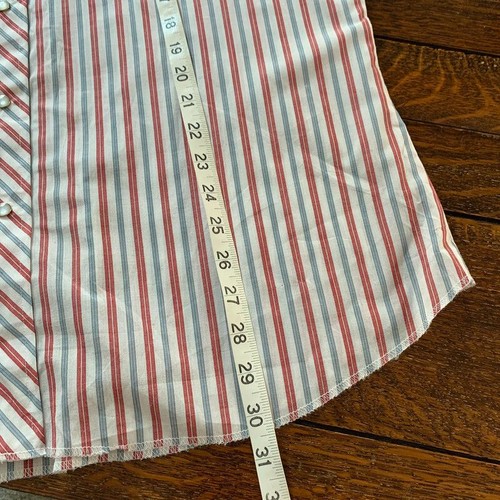Vintage Wrangler Western Shirt Mens XL White Striped Long Sleeve Pearl Snap - Picture 11 of 12