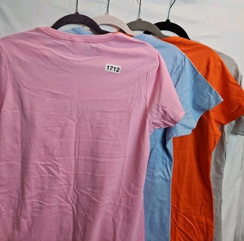 Lot of 4 Women's Size Medium Gray, Blue, Orange, Pink Graphic Print T-Shirts - Picture 9 of 9