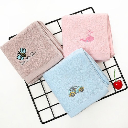 3 Pcs Cartoon Towel Child Washcloths for Face Embroideried Towels