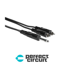 Hosa CYR-101 1/4" TS to Dual RCA 1-Meter Y-CABLE - NEW - PERFECT CIRCUIT