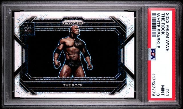 2023 Panini Prizm WWE - The Rock #41 White Sparkle Prizm for sale