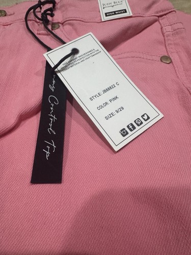 Judy Blue Women's Pink Garment Dyed High Waist Jeans Size 9/29. New! - Picture 2 of 6