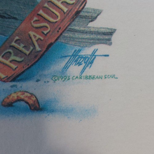 1994 RARE Hidden Treasures Vintage Single Stitch Tshirt MERMAID OCEAN BUFFETT XL - Picture 11 of 13