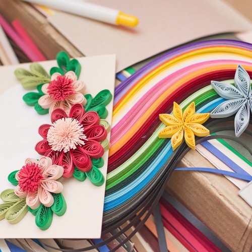 120 Stück Quilling Streifen Papier 5 mm 21 Zoll Origami Papier Farbverlauf schwarz - Bild 6 von 7