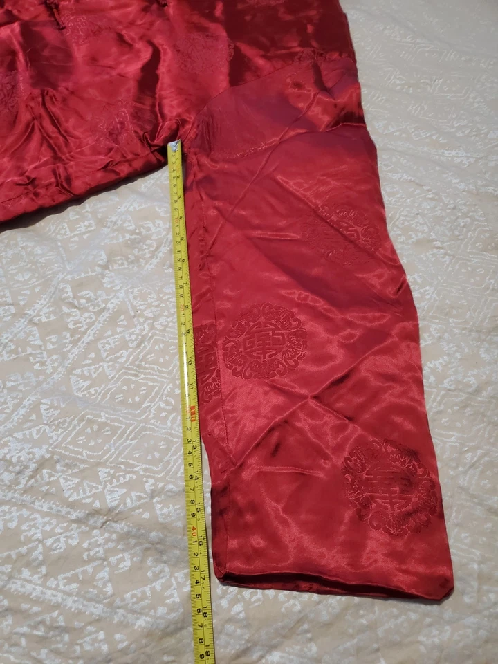 Traje Chaqueta Tradicional Chino Tang Rojo Satén Estilo Chengsam Moda Chunwa XL Foto 3 de 4