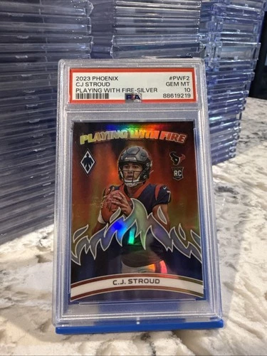 2023 PANINI PHOENIX #PWF2 PLAYING WITH FIRE SILVER SSP! (RC) CJ STROUD PSA 10💎