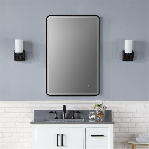 Viaggi 24" Aluminum Framed in Black Bathroom/Vanity LED Lighted Wall Mirror - Picture 7 of 13