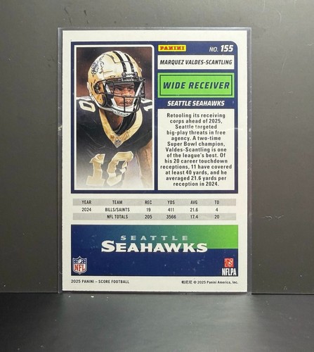 Puntuación Panini 2025 - Márquez Valdés - Escanto - #155 Seahawks - Puntos azules /399 - Imagen 2 de 3