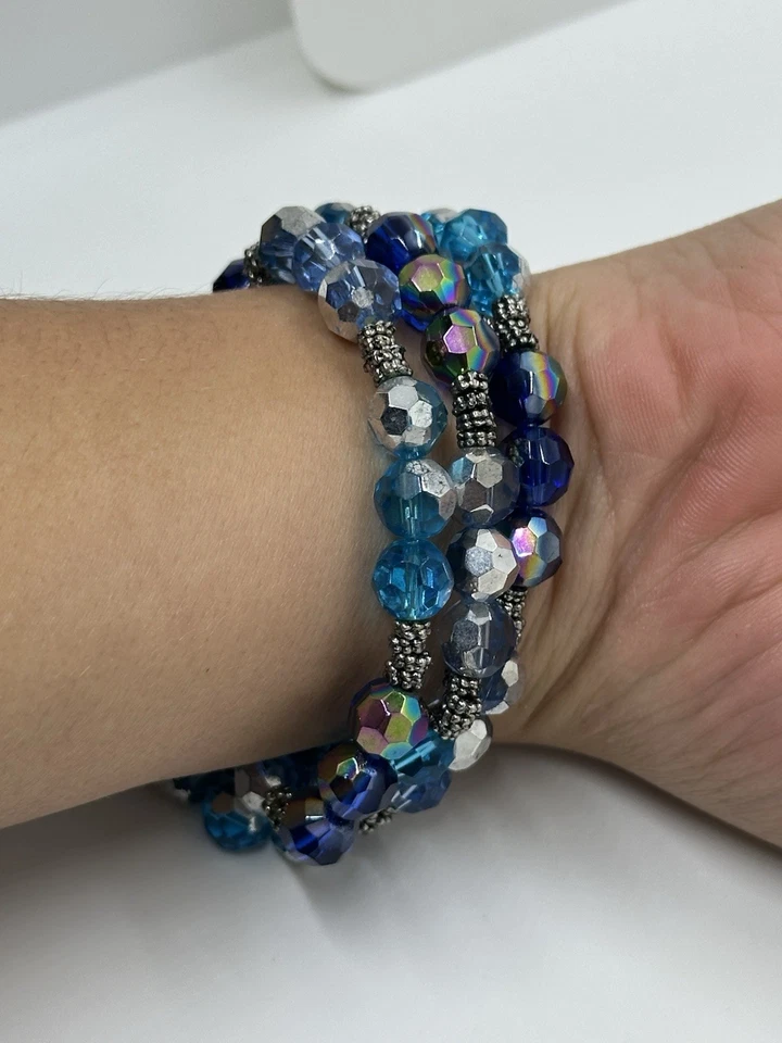 Kirks Folly Azul Plata Envolvente Pulsera Luna Estrella Dije Cinta Usado Foto 4 de 4