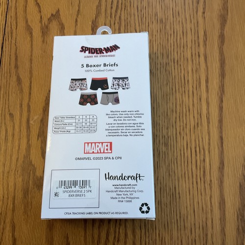 SPIDER-MAN BOYS BOXER BRIEFS 5-PACK SIZE 6 100% COTTON HANDCRAFT NEW - Picture 2 of 2