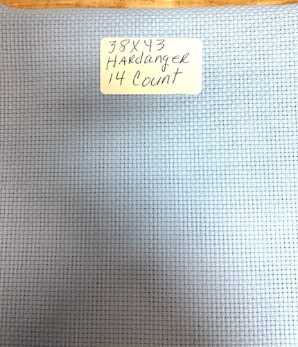Hardanger 14 Count 38x43 Embroidery Fabric Light Blue - Picture 1 of 2