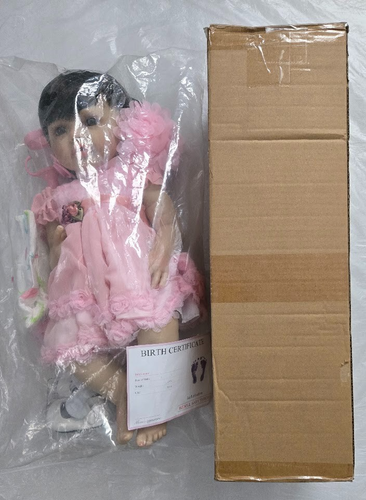 Bzdoll Realistic Reborn Baby Full Silicone Body Girl 21" Lebensecht Lange Haare - Bild 1 von 4