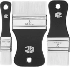 Bates- Flat Paddle Paint Brush Set, 3 Pack, Nylon Bristles Painting Brushes, Erg