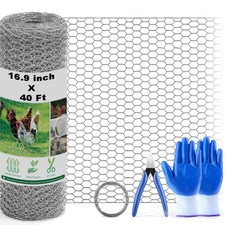 Chicken Wire Fencing Mesh, 16.9 Inch x 40 Feet Metal Floral Chicken Wire Fenc... 0.94 per foot