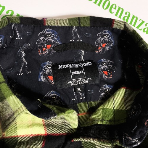 Camisa de franela Middle Of Beyond Godzilla MOB a cuadros Rey de los monstruos para hombre XL - Imagen 9 de 9