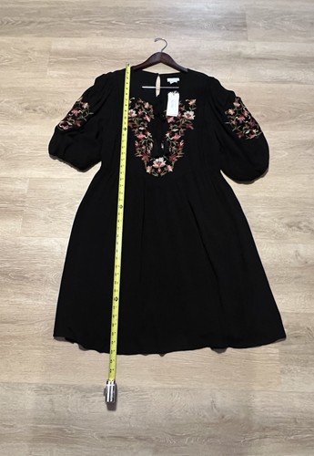 NWT City Chic Limited Edition Black Goddess Embroidered Floral Dress Size S/16 - Picture 8 of 16