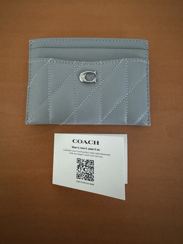 Coach Essential Leder Kartenetui Damen Grau