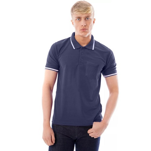 Herren Kurzarm Piqué Poloshirt Uni Premium Arbeit Zipfel mit Tasche M-3XL - Bild 3 von 44